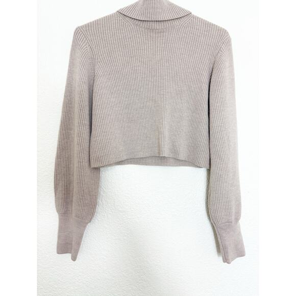 Aritzia Wilfred Rebecca Sweater Size Small Merino Wool Cropped Turtleneck Preppy - Picture 10 of 13